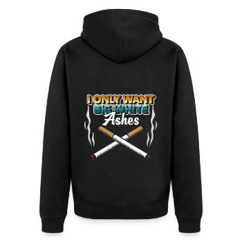 Tabak Nikotin Rauchverbot Droge - Unisex Premium Bio Zip Hoodie - Schwarz - Hinten - Nico (187cm)