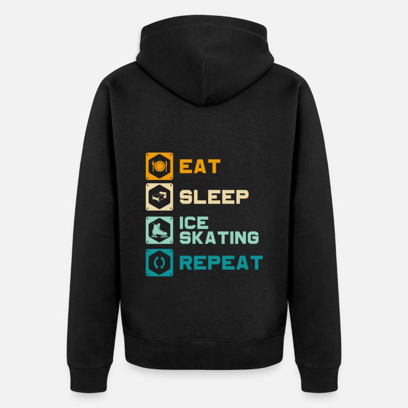 Eisläufer Winter Bahn - Unisex Premium Bio Zip Hoodie - Schwarz