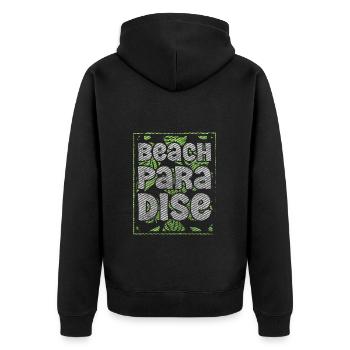 Urlaub Meer Surfen Natur - Unisex Premium Bio Zip Hoodie - Schwarz - Hinten - Nico (187cm)