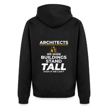 Architectes Humour Hauteurs Construction Drôle - Veste à capuche bio Premium Unisexe - noir - Dos - Nico (187cm)