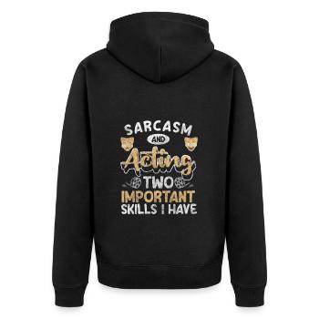 Rideau de célébrité d’actrice - Veste à capuche bio Premium Unisexe - noir - Dos - Nico (187cm)