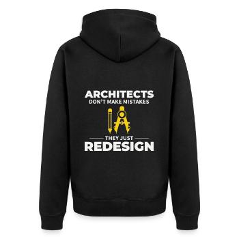 Architecte : Redessiner au lieu d’erreurs ! - Veste à capuche bio Premium Unisexe - noir - Dos - Nico (187cm)