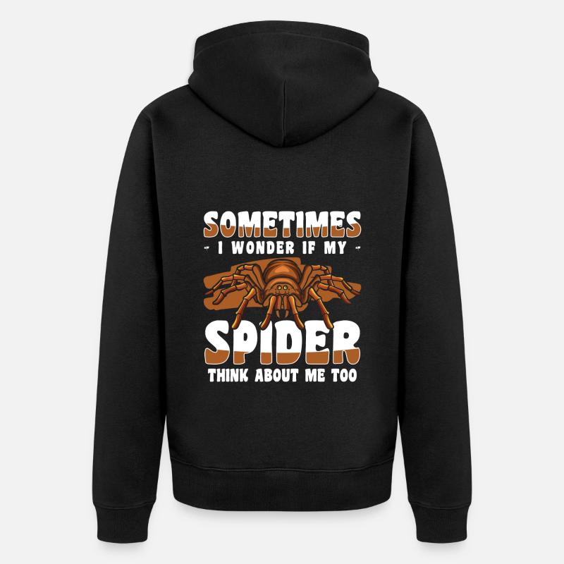 Spinnennetz Krabbeln - Unisex Premium Bio Zip Hoodie - Schwarz