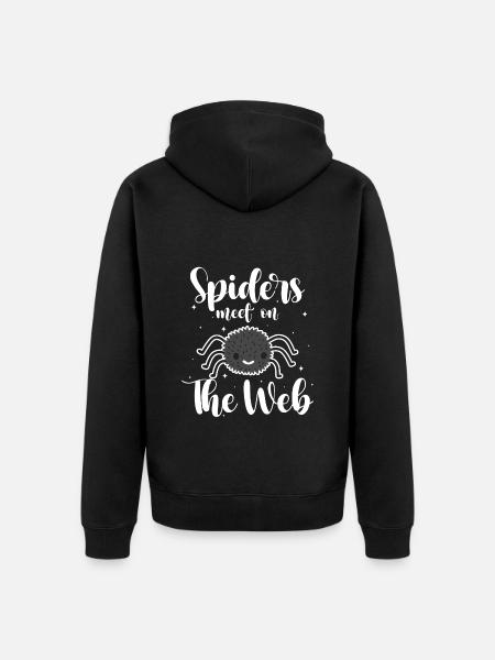 Spider Halloween Tarantula - Unisex Premium Organic Zip Hoodie - black