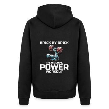 Maçon Maçon Maçon Humour Power Workout Drôle - Veste à capuche bio Premium Unisexe - noir - Dos - Nico (187cm)