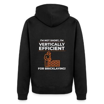 Maçon Maçon Maçon Vertical Efficacité Emploi - Veste à capuche bio Premium Unisexe - noir - Dos - Nico (187cm)