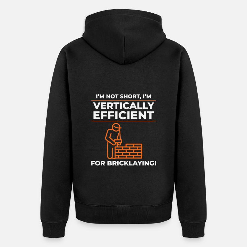 Bricklayer Bricklaying Vertical Efficiency Job - Unisex Premium Organic Zip Hoodie - black