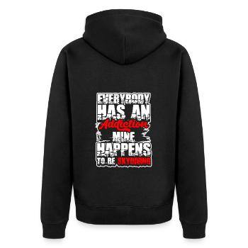 Skydiving Jump Sport - Unisex Premium Organic Zip Hoodie - black - Back - Nico (187cm)