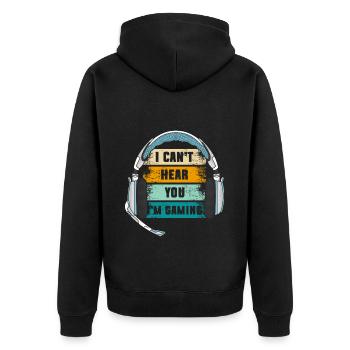 PC Gamer Spiel Gaming Gamepad - Unisex Premium Bio Zip Hoodie - Schwarz - Hinten - Nico (187cm)