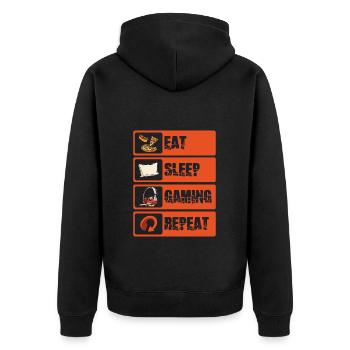 PC E-Sports Keyboard Gamepad - Unisex Premium Organic Zip Hoodie - black - Back - Nico (187cm)