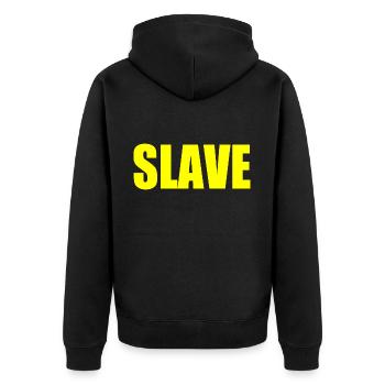 Slave - Unisex Premium Bio Zip Hoodie - Schwarz - Hinten - Nico (187cm)