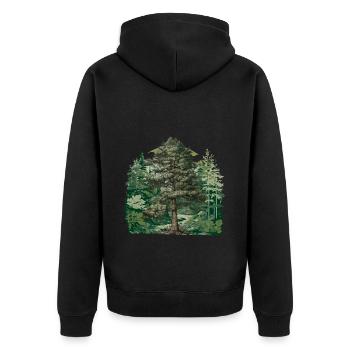 Forêt, Nature, Nature sauvage, Flore, Amoureux de la nature, Arbre - Veste à capuche bio Premium Unisexe - noir - Dos - Nico (187cm)