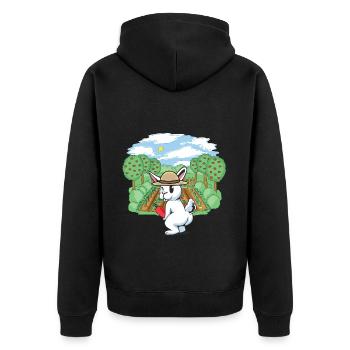 gardener, horticulture, harvest, vegetable, rabbit, rodent, gardener - Unisex Premium Organic Zip Hoodie - black - Back - Nico (187cm)