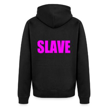 Slave - Unisex Premium Bio Zip Hoodie - Schwarz - Hinten - Nico (187cm)