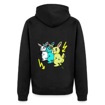 Lapin Voyage Balai Vol Protection de l’environnement Eco Changement climatique - Veste à capuche bio Premium Unisexe - noir - Dos - Nico (187cm)