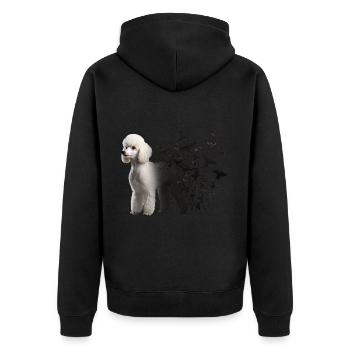 Poodle - Unisex Premium Organic Zip Hoodie - black - Back - Nico (187cm)
