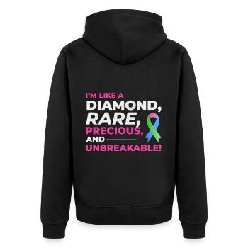 Diamond Like Rare Disease Stand Out for Awareness - Unisex Premium Organic Zip Hoodie - black - Back - Nico (187cm)