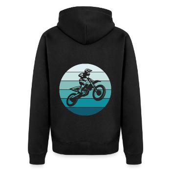 Motocross Dirt Bike Rider Moto Supercross MX - Veste à capuche bio Premium Unisexe - noir - Dos - Nico (187cm)