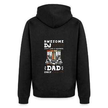 Vinyl Record Techno Dancing Turntable - Unisex Premium Organic Zip Hoodie - black - Back - Nico (187cm)