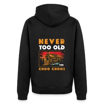 Train Driver Trains Passion - Unisex Premium Organic Zip Hoodie - black - Back - Nico (187cm)