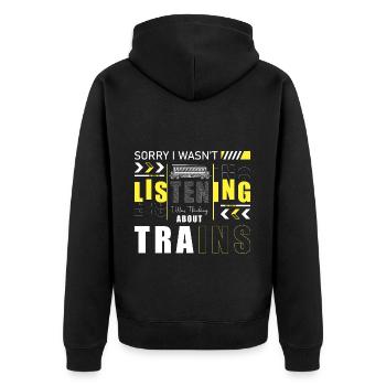 Chemin de fer Trains Train Guiding Passion - Veste à capuche bio Premium Unisexe - noir - Dos - Nico (187cm)
