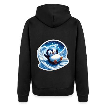 Weihnachtspinguine Kleiner Pinguin Pinguin-Liebhaber - Unisex Premium Bio Zip Hoodie - Schwarz - Hinten - Nico (187cm)
