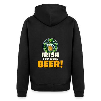 Irish You Were Beer : Drôle de Saint-Patrick - Veste à capuche bio Premium Unisexe - noir - Dos - Nico (187cm)