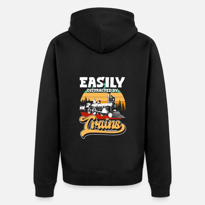 Zugführer Gleis Beruf Schaffner - Unisex Premium Bio Zip Hoodie - Schwarz