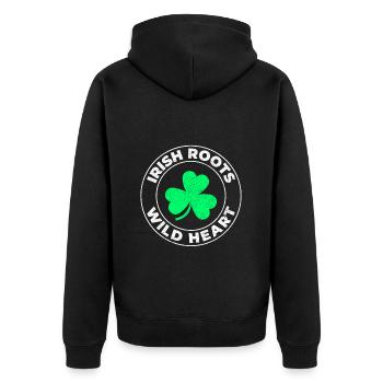 Wild Heart : Conception de fille irlandaise drôle - Veste à capuche bio Premium Unisexe - noir - Dos - Nico (187cm)