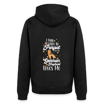 Schäferhund Polizeihund Hundeliebe Schutzdienst - Unisex Premium Bio Zip Hoodie - Schwarz - Hinten - Nico (187cm)