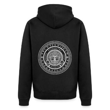 Pendulum Board Celtic Tree of Life - Unisex Premium Organic Zip Hoodie - black - Back - Nico (187cm)