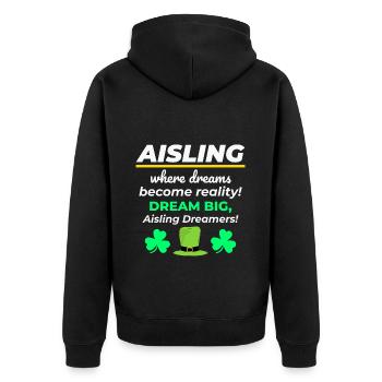 Nom de fille irlandaise Aisling Dreamy Reality pour Dreamer - Veste à capuche bio Premium Unisexe - noir - Dos - Nico (187cm)