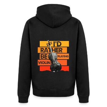 Musique Violoniste Violoniste - Veste à capuche bio Premium Unisexe - noir - Dos - Nico (187cm)