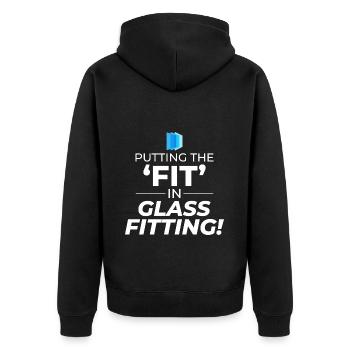 Verglaser Fenster Glasbeschlag Monteur Glasarbeiten - Unisex Premium Bio Zip Hoodie - Schwarz - Hinten - Nico (187cm)