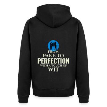Verglaser Fenster Glasbeschlag Monteur Glasarbeiten - Unisex Premium Bio Zip Hoodie - Schwarz - Hinten - Nico (187cm)