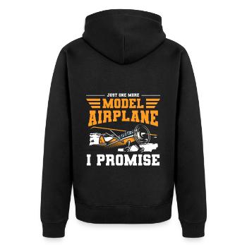 Model Airplane Model Airplane Model Making Remote Control - Unisex Premium Organic Zip Hoodie - black - Back - Nico (187cm)