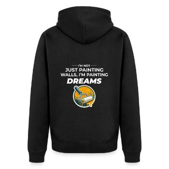 Hausmaler Wandmalerei Innenarchitekt - Unisex Premium Bio Zip Hoodie - Schwarz - Hinten - Nico (187cm)