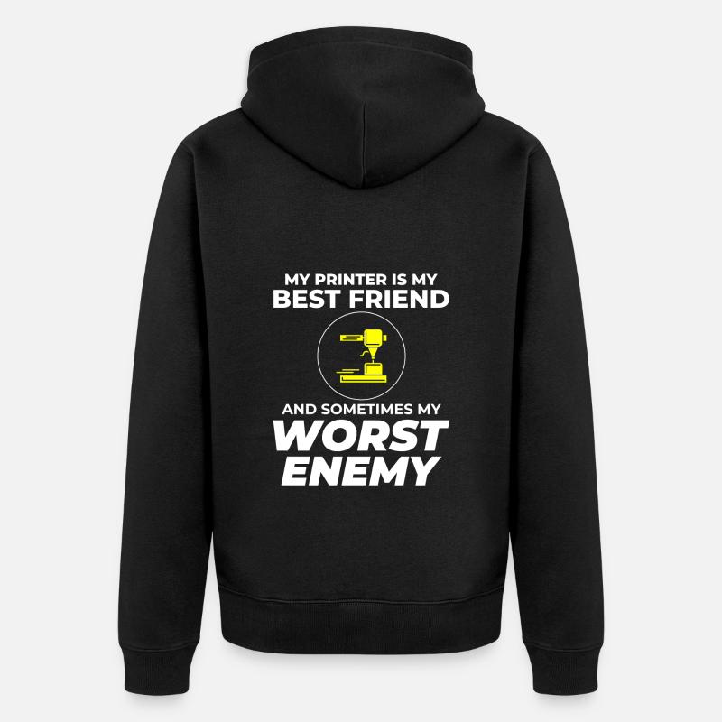 3D-Drucker 3D-Druck - Unisex Premium Bio Zip Hoodie - Schwarz