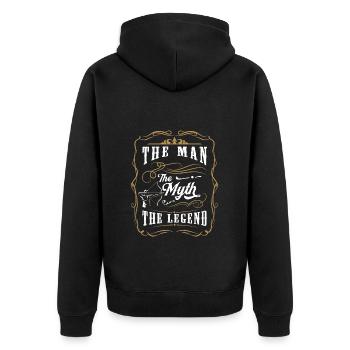 Schütze Jagen Zielen Ziel - Unisex Premium Bio Zip Hoodie - Schwarz - Hinten - Nico (187cm)