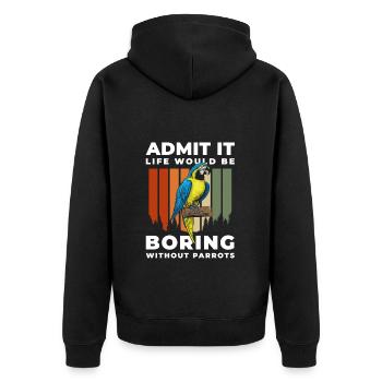 Papagei Papageien Schnabel - Unisex Premium Bio Zip Hoodie - Schwarz - Hinten - Nico (187cm)