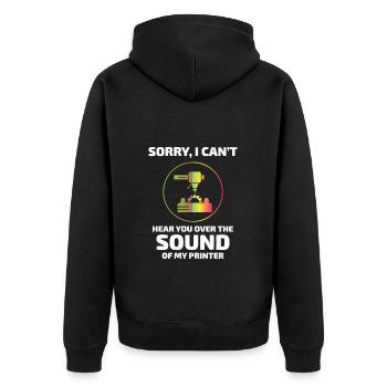 3D Printer 3D Printing Funny - Unisex Premium Organic Zip Hoodie - black - Back - Nico (187cm)