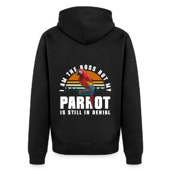Papagei Fliegen Tropen - Unisex Premium Bio Zip Hoodie - Schwarz - Hinten - Nico (187cm)