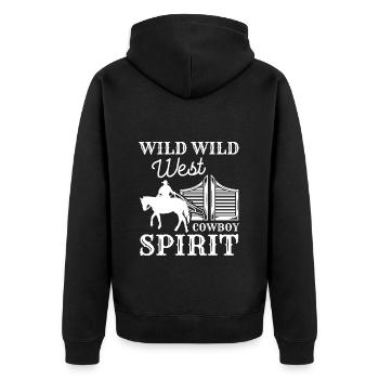 Lasso du cheval du Far West America - Veste à capuche bio Premium Unisexe - noir - Dos - Nico (187cm)
