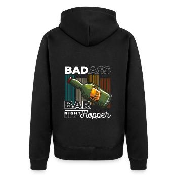 Celebrating Leisure Drinker Friends - Unisex Premium Organic Zip Hoodie - black - Back - Nico (187cm)