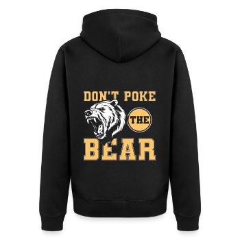 Bär Nordisch Grizzly Honig - Unisex Premium Bio Zip Hoodie - Schwarz - Hinten - Nico (187cm)
