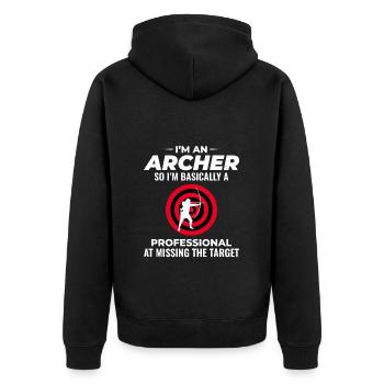 Tir à l’arc Cibles Archer Bullseye Tir Sport - Veste à capuche bio Premium Unisexe - noir - Dos - Nico (187cm)