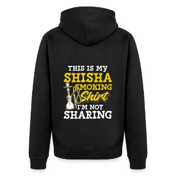 Sisha Rauchen Türkisch Orient - Unisex Premium Bio Zip Hoodie - Schwarz - Hinten - Nico (187cm)