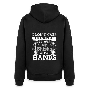 Hookah Tabak Chillen Zigarette - Unisex Premium Bio Zip Hoodie - Schwarz - Hinten - Nico (187cm)
