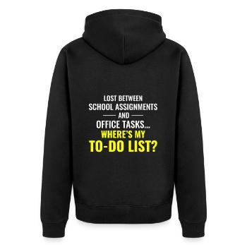 Work Memes Office-Humor Workplace Funny - Unisex Premium Organic Zip Hoodie - black - Back - Nico (187cm)