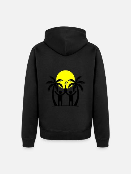 Island Party Crew - Unisex Premium Organic Zip Hoodie - black
